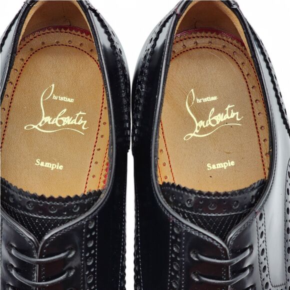 Christian Louboutin Top Daviol Leather Derby Shoes - Black - EU 40 / US 7 $995 - Picture 6 of 8